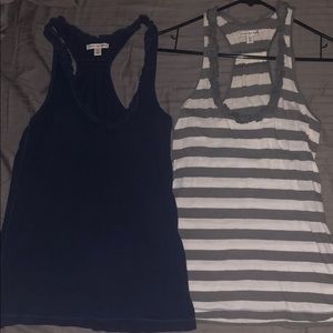 TWO size XS American Eagle, racer back tanks
